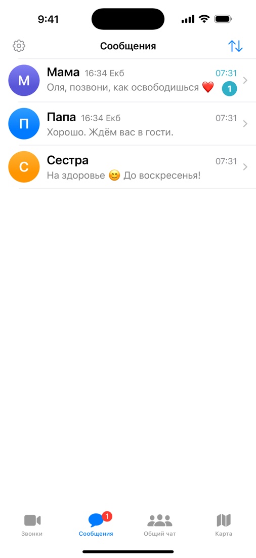Список личных бесед